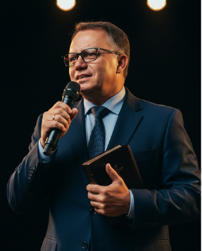 Pastor Jonas Fernandes pregando a Palavra